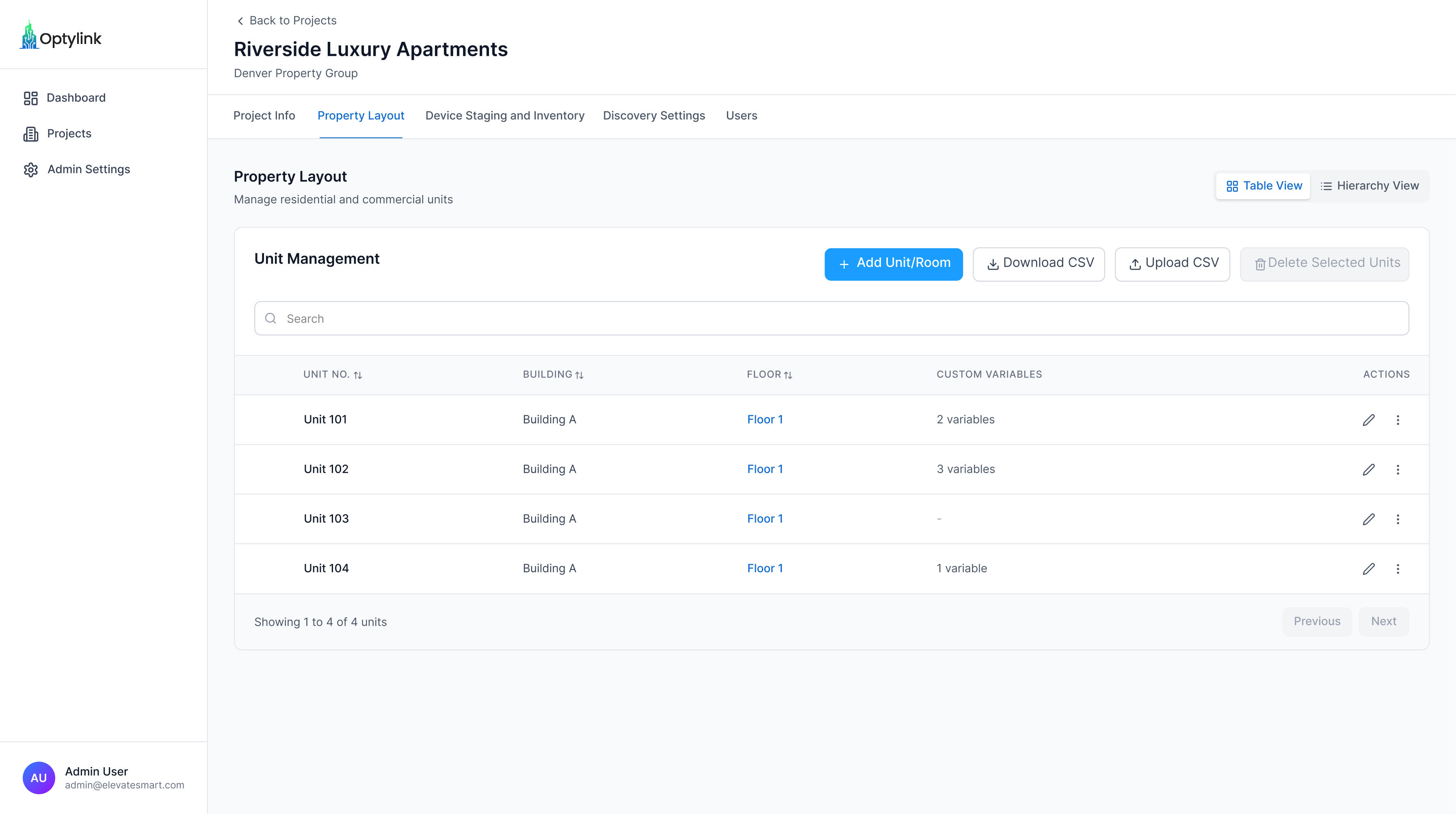 optylink-property-layout Optylink property layout and unit management interface for deployment organization