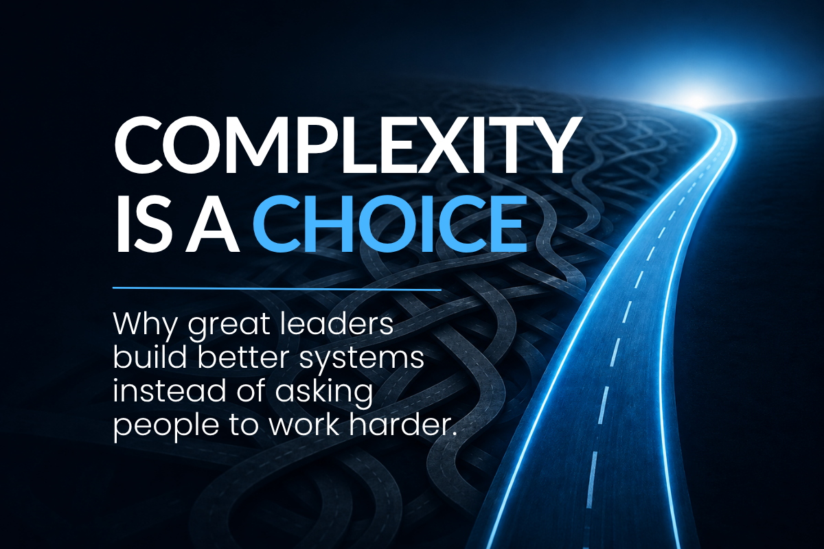 Complexity Is a Choice article about technology leadership, systems thinking, and deployment automation.